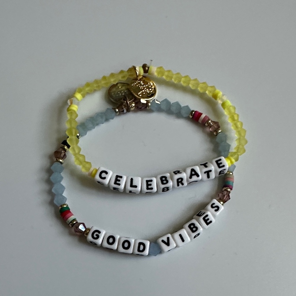 Little Words Project Celebrate and Good Vibes Beaded Bracelet Set